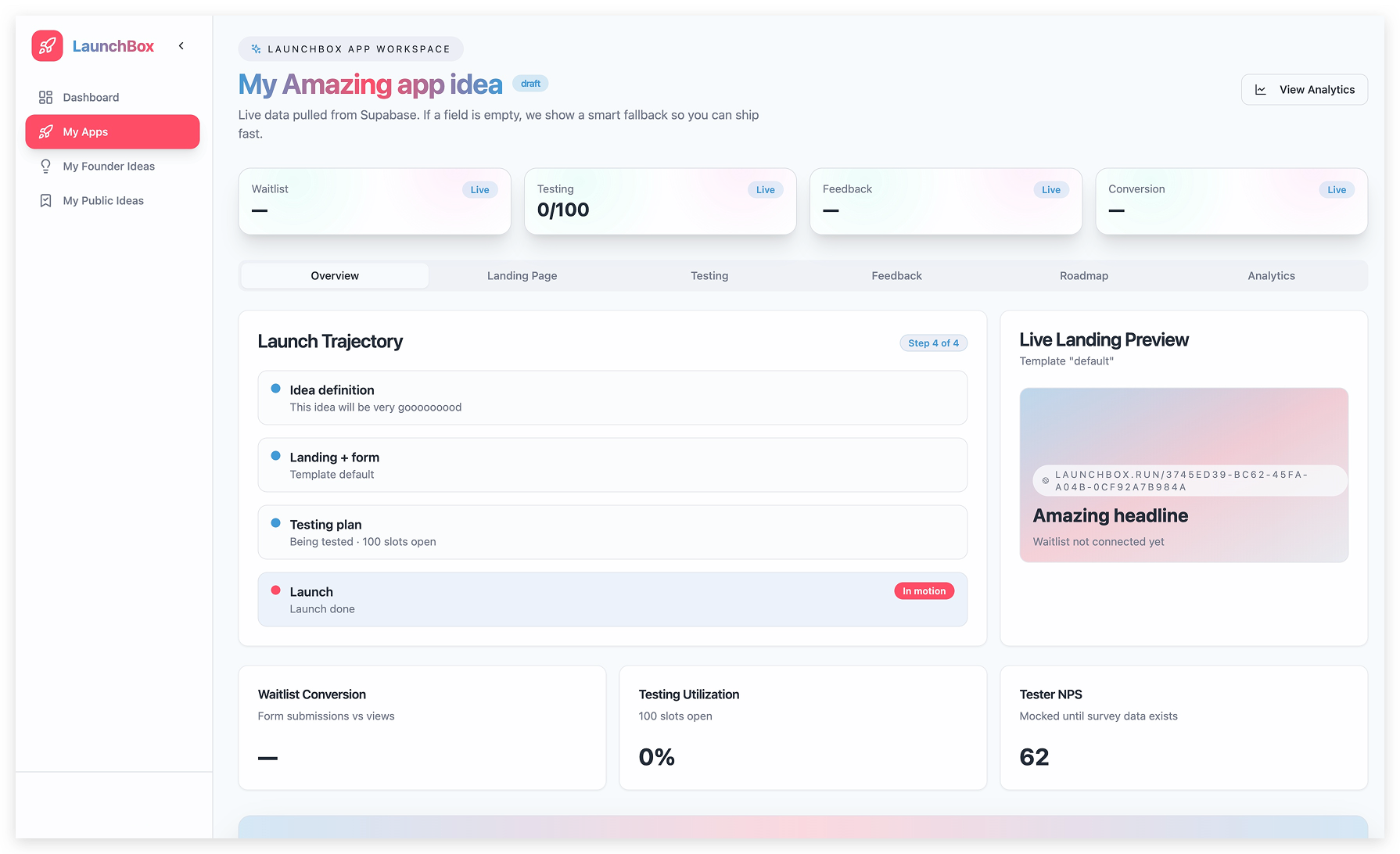 App Overview — Your Launch Control Center